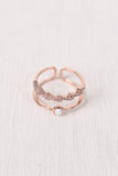 Open Ended Rhinestone Lightening Bolt Ring