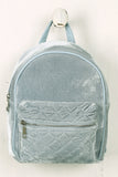 Velvet Quilted Front Mini Backpack