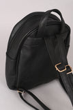 Vegan Leather Rose Embroidery Mini Backpack