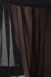 High Waist Peplum Hem Mesh Inset Midi Skirt
