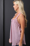 Satin Crochet Racerback Top