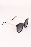 Oversized Metallic Accent Mirrored Sunglasses