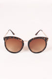 Oversized Metallic Accent Mirrored Sunglasses