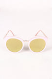Oversized Metallic Accent Mirrored Sunglasses