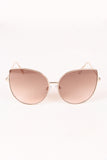 Translucent Lens Wire Framed Cat Eye Sunglasses