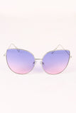 Translucent Lens Wire Framed Cat Eye Sunglasses