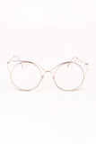 Oversized Clear Lens Open Wire Framed Glasses