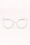 Oversized Clear Lens Open Wire Framed Glasses