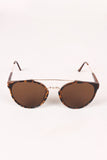 Retro Double Bridge Round Lens Sunglasses