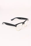 Semi-Wayfarer Design Crystal Clear Lens Glasses