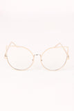 Oversized Clear Lense Cat Eye Glasses