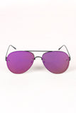Double Bridge Mirrored Lens Aviator Sunglasses