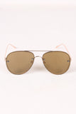 Double Bridge Mirrored Lens Aviator Sunglasses