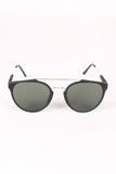 Matte Retro Double Bridge Round Lens Sunglasses