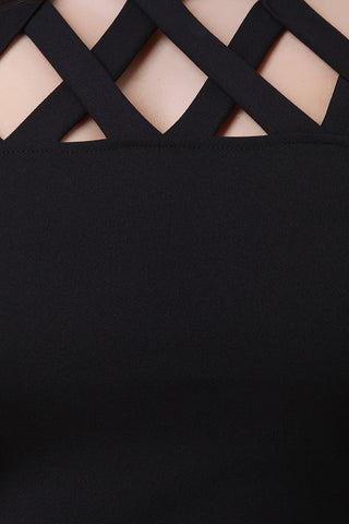 Lattice Halter Bodycon Dress