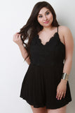Crochet Contrast Flare Romper