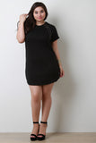 Raglan Seam Lace-Up T-Shirt Dress
