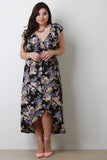 Floral Ruffle Surplice Maxi Dress
