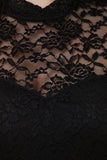 Mock Neck Floral Lace Midi Dress