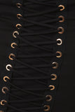 Stretchy High Waist Front Eyelet Lace-Up Skirt