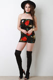Floral Tiered Bardot Choker Romper