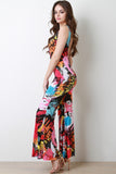 Sleeveless Wide Leg Graphic Jumpsuit