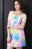 Short Sleeve Tie Dye Romper