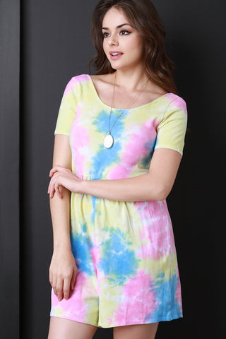 Short Sleeve Tie Dye Romper