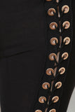 High Waist Eyelet Lace-Up Leggings
