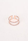 Double Bar Rhinestone Open Ended Ring