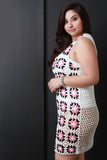 Loose Crochet Knit Sleeveless Mini Dress