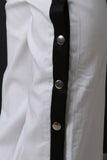 High Waisted Stripe Button-Up Pants