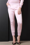 High Waisted Satin Jogger Pants