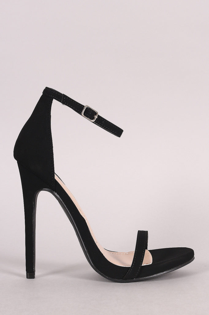 Shoe Republic Nubuck Ankle Strap Open Toe Heel