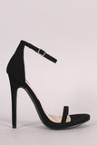 Shoe Republic Nubuck Ankle Strap Open Toe Heel