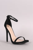 Shoe Republic Nubuck Ankle Strap Open Toe Heel