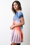 Tie Dye Open Back T-Shirt Dress