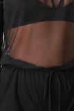 Semi-Sheer Mesh Long Sleeves Jumpsuit