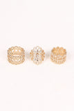 Filigree Rhinestone Ring Set