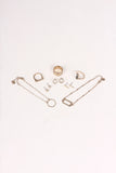 Geometric Textured Bracelet Ring and Earring Set