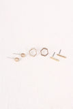 Geometric Textured Bracelet Ring and Earring Set