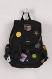 Multi Patches Canvas Drawstring Backpack