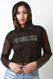 Fearless Fishnet Mesh Crop Hoodie
