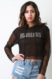 Fearless Fishnet Mesh Crop Hoodie