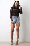Fearless Fishnet Mesh Crop Hoodie