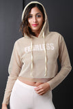 Fearless Fishnet Mesh Crop Hoodie