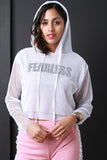 Fearless Fishnet Mesh Crop Hoodie