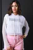 Fearless Fishnet Mesh Crop Hoodie