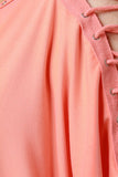 Eyelet Lace Up Dolman Sleeves Midi Dress