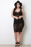 Sleeveless Semi Sheer Mesh Midi Dress